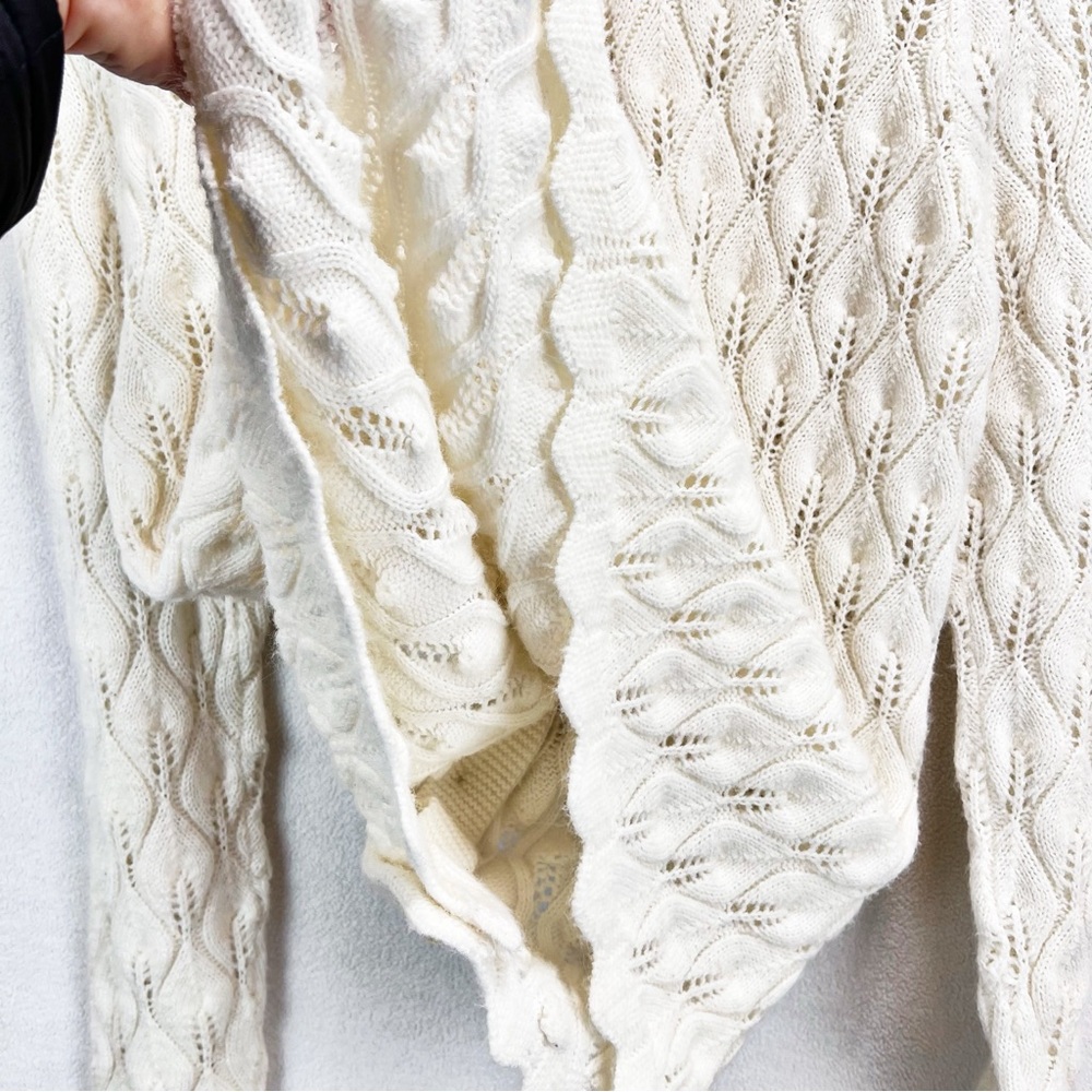 Vintage Cable Knit Cardigan Sweater‎ Size Medium Cottagecore Feminine Chunky - Picture 7 of 10
